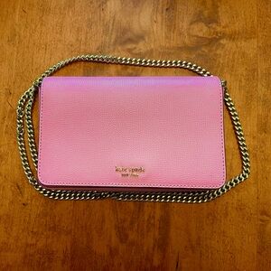 Kate Spade Candy Pink Crossbody Leather Purse With Chain Handle
